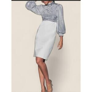 Silver Sequin Top White Skirt Cocktail Dress